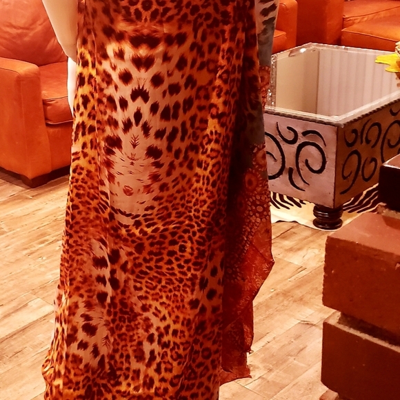 *LAST ONE* JSQUAD by MANISH VAID Leopard Print SILKY Kaftan XL NWT - Picture 5 of 8